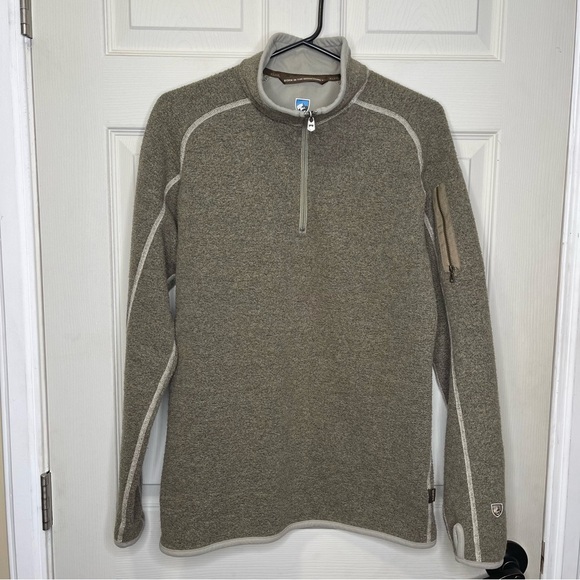 Kuhl Men’s Brown Alfpaca Fleece Half Zip Up Sz S - Picture 1 of 11